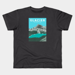 Glacier National Park, Montana Travel Poster Kids T-Shirt